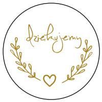 Decorative round stickers Thank you 500pcs - golden twig