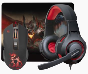 DEFENDER ZESTAW DLA GRACZY DEVOURER MHP-006 MYSZ+SŁUCHAWKI+PODKŁADKA 52006