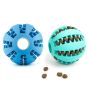 Dog chew toy with holes for treats - green