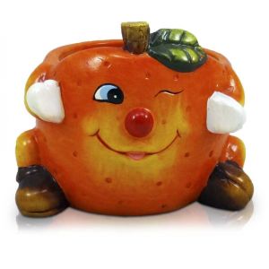 Doniczka / donica w kształcie śmiesznej pomarańczy 14 cm.