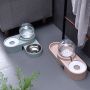 Double bowl with dispenser for cat dog for water - blue