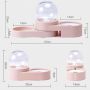 Double bowl with water dispenser for cat-dog, pink - OUTLET