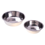 Double stainless steel dog / cat bowl - blue