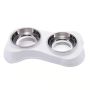 Double stainless steel dog / cat bowl - white type II