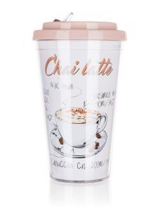 Double wall thermal mug COFFEE 500ml Chai Latte VETRO is a traditional supplier of a wide range of goods in the Czech Republic, Slovakia, Poland and many other countries. It cooperates with all international trade networks, but also with many traditional retail and wholesale partners. Currently our assortment includes glassware, porcelain and ceramics, household goods, decorative articles, home textiles, furniture, tools, lighting, leisure and garden products. COFFEE double wall plastic travel mug with Chai latte decor with 500ml capacity is suitable for hot and cold drinks. The mug is not suitable for beverages with temperature higher than 60 deg. C. Thanks to the double-walled design, it keeps the drink at the desired temperature longer. The mug is made entirely of plastic - the body of the mug is made of PS, the screw cap is made of PP with a silicone seal and the drinking spout is made of AS. The mug is not dishwasher safe. Microwave: No Dishwasher: No Decor: Coffee Material: Plastic / Silicone
