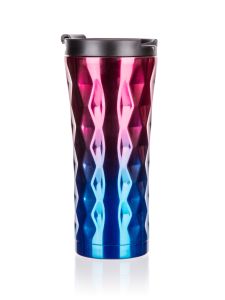 Double wall thermal mug GINSTER 450ml red-blue