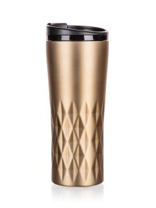 Double wall thermal mug STAR 450ml gold