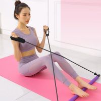 Drążek fitness z gumami do ćwiczeń PILATES BAR - fioletowy