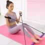 Drążek fitness z gumami do ćwiczeń PILATES BAR - fioletowy