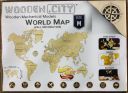 Drewniana Mapa Świata na ścianę 3D, rozm. M – kolor naturalny