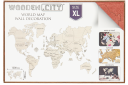 Drewniana Mapa Świata na ścianę 3D, rozm. XL- kolor niebieski