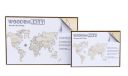 Drewniana Mapa Świata na ścianę 3D, rozm. XXL – kolor naturalny