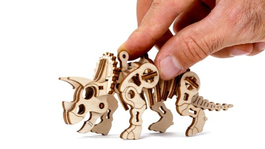 Drewniane Puzzle 3D - Dinozaur Triceratops