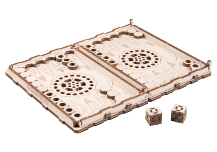 Drewniane Puzzle 3D – Gra Backgammon Short z Drewna