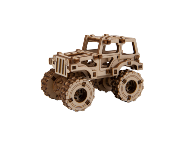 Drewniane Puzzle 3D - Model Monster Truck 1 (Jeep CJ-5)