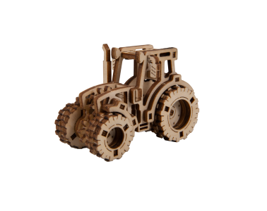 Drewniane Puzzle 3D - Model Traktor 1 (Tractor Fendt 210)