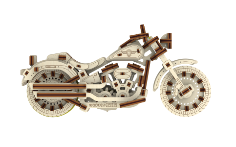 Drewniane Puzzle 3D – Motocykl Crusier V-Twin