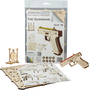 Drewniane Puzzle 3D – Pistolet The Guardian GLK-19