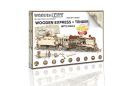 Drewniane Puzzle 3D – Pociąg Woden Express z szynami + Tender