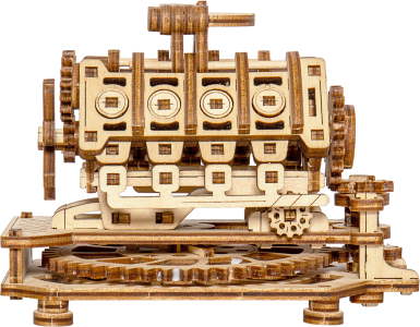 Drewniane Puzzle 3D – Silnik V8