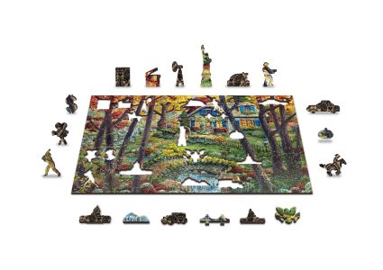 Drewniane Puzzle z figurkami – Domek w lesie rozm. L, 400 elementów