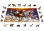 Drewniane Puzzle z figurkami - Dzikie konie na plaży, 505 elementów