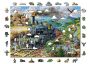 Drewniane Puzzle z figurkami - Kolej żelazna, 750 elementów