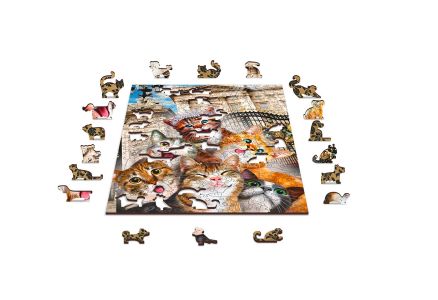 Drewniane Puzzle z figurkami – Kotki w Londynie rozm. M, 150 elementów