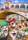 Drewniane Puzzle z figurkami – Kotki w Wenecji rozm. M, 150 elementów