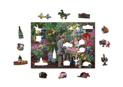 Drewniane Puzzle z figurkami - Kwieciarnia rozm. M, 200 elementów