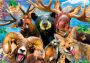Drewniane Puzzle z figurkami – Leśne zwierzęta rozm. M, 150 elementów