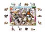 Drewniane Puzzle z figurkami - Szalone zwierzęta, 200 elementów