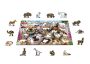 Drewniane Puzzle z figurkami - Szalone zwierzęta, 200 elementów