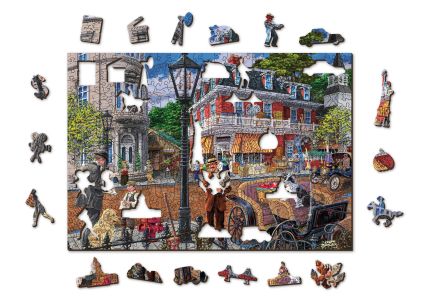Drewniane Puzzle z figurkami – Ulica w Centrum rozm. L, 400 elementów