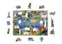 Drewniane Puzzle z figurkami – Zwierzęta świata mapa rozm. M, 150 elementów