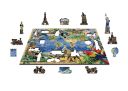 Drewniane Puzzle z figurkami – Zwierzęta świata mapa rozm. M, 150 elementów