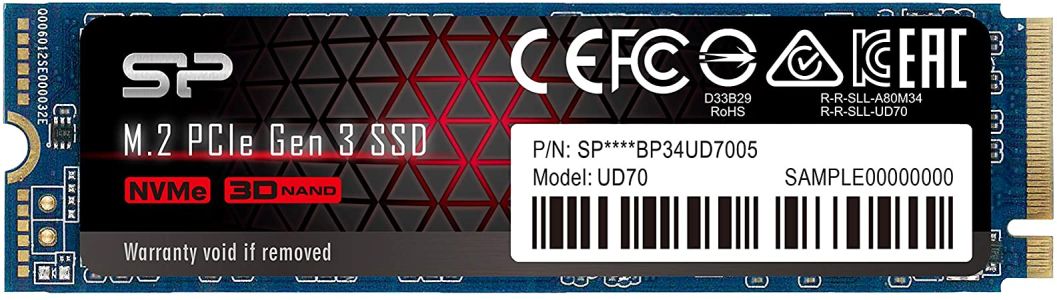Dysk SSD Silicon Power UD70 1TB M.2 PCIe NVMe Gen3x4 QLC 3400/1900 MB/s (SP01KGBP34UD7005)