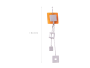 Earrings hanging orange squares with hanging silver rhombuses