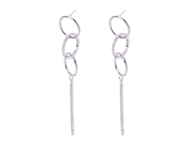 Earrings hanging with stones Xuping - silver