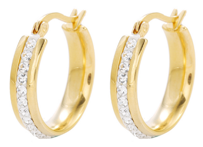 Earrings wheel with crystals Xuping - gold