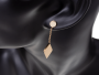 Earrings Xuping dangling diamond - gold