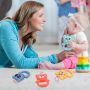 Educational mat for babies with a piano - green