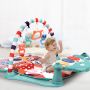 Educational mat for babies with a piano - green