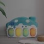 Educational mat for babies with a piano - orange