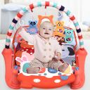 Educational mat for babies with a piano - orange