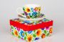 Egg cup FOLKSTAR wreath Łowicz white
