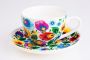 Egg cup FOLKSTAR wreath Łowicz white