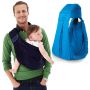 Ergonomic baby wrap - blue