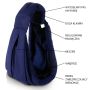 Ergonomic baby wrap - navy blue