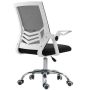 Ergonomiczny obrotowy fotel biurowy, krzesło z siatki- biało/czarny